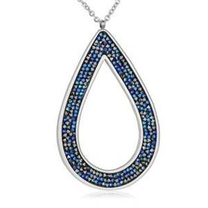 NUBIS® Ocelový náhrdelník s krystaly Crystals from Swarovski®, BERMUDA BLUE - LV5003-BB