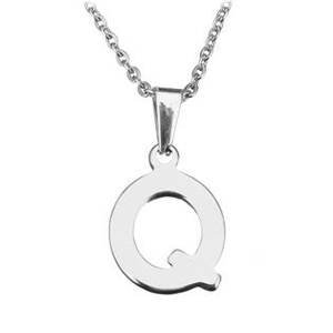 Šperky4U Ocelový řetízek s přívěškem iniciála "Q" - OPD0090-Q