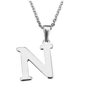 Šperky4U Ocelový řetízek s přívěškem iniciála "N" - OPD0090-N