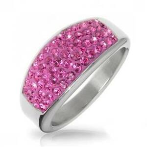 AKTUAL, s.r.o. Ocelový prsten s krystaly Crystals from Swarovski® ROSE - velikost 53 - LV1010-RO-53