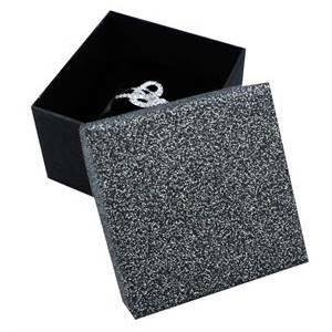 Šperky4U Dárková krabička na prsten stříbřitě šedá/černá - KR0055-GR
