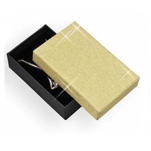 Šperky4U Dárková krabička zlatá/černá - KR0061-GD