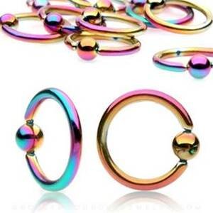 Šperky4U Piercing - kruh - duhový - K01014-1610
