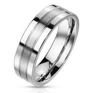 Šperky4U Ocelový prsten s matným pruhem - velikost 49 - OPR1406-6-49
