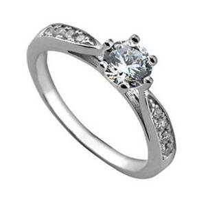 Šperky4U Stříbrný zásnubní prsten se zirkony - velikost 50 - ZB82723-50