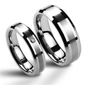NUBIS® Snubní prsten wolfram - zirkon, šíře 5 mm, vel. 72 - velikost 72 - NWF1014-Zr-72