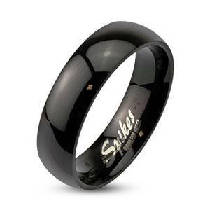 Šperky4U Ocelový prsten černý, šíře 6 mm - velikost 65 - OPR1299-6-65