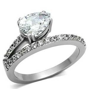 Šperky4U Ocelový prsten s čirými zirkony - velikost 52 - OPR1576-52