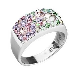 EVOLUTION GROUP CZ Stříbrný hranatý prsten Crystals from Swarovski®, Sakura - velikost 56 - 35014.3
