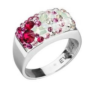 EVOLUTION GROUP CZ Stříbrný hranatý prsten Crystals from Swarovski®, Sweet Love - velikost 54 - 35014.3