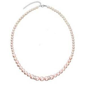EVOLUTION GROUP CZ Růžový perlový náhrdelník Crystals from Swarovski® - 32036.3