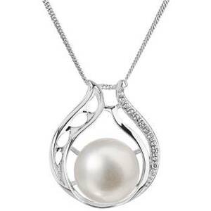 EVOLUTION GROUP CZ Stříbrný náhrdelník s přívěškem s říčních perlou - 22011.1