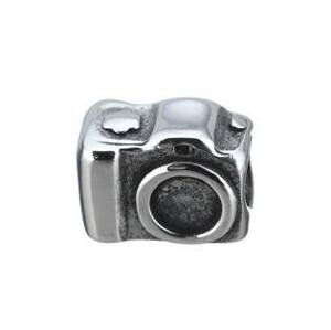 Šperky4U Navlékací ocelový přívěšek korálek - fotoaparát - K0033