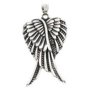 Šperky4U Přívěšek ocel - zkřížená andělská křídla - OPP1549