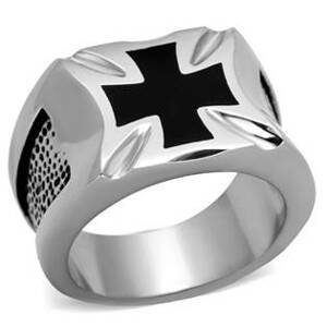 Šperky4U Ocelový prsten - maltézský kříž - velikost 68 - OPR1593-68