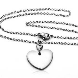 Šperky4U Ocelový náhrdelník - srdce - OPD0003