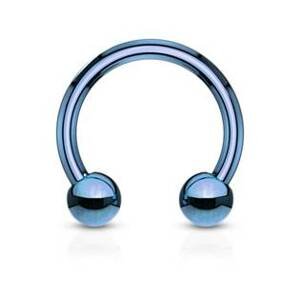 Šperky4U Piercing podkova, barva modrá - PV1001B-161044
