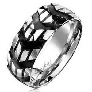 Šperky4U Pánský ocelový prsten pneumatika - velikost 60 - OPR1728-60