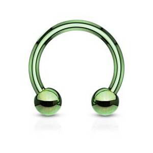 Šperky4U Piercing podkova, barva zelená - PV1001G-120833