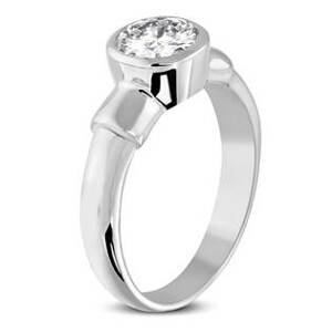 Šperky4U Ocelový prsten se zirkonem - velikost 50 - OPR1611-50