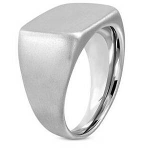 Šperky4U Pečetní ocelový prsten matný - velikost 59 - OPR1743-59