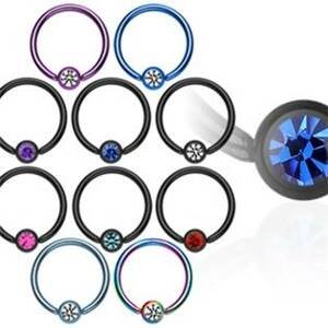 Šperky4U Piercing kruh s kamínem 1,2 x 10 mm - K01031-W-C