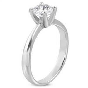 Šperky4U Ocelový prsten se zirkonem - velikost 60 - OPR1026-60