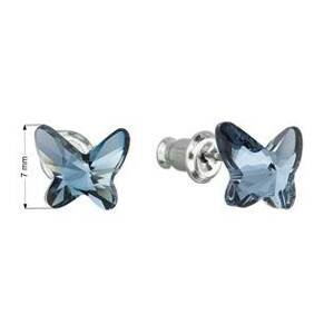 EVOLUTION GROUP CZ Náušnice bižuterie se Swarovski krystaly motýl, Denim Blue  - 51048.3