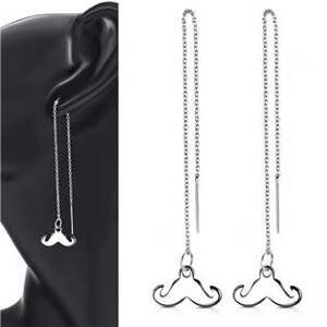 Šperky4U Provlékací ocelové náušnice mustache - OPN1354-ST