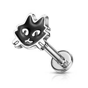 Šperky4U Piercing do brady - labreta kočka - LB01160