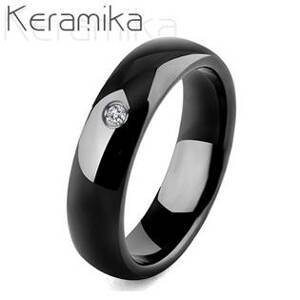 NUBIS® KM1010-6 Dámský keramický prsten černý, šíře 6 mm - velikost 52 - KM1010-6-52