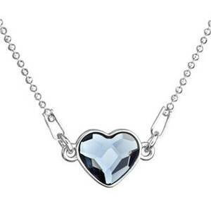 EVOLUTION GROUP CZ Stříbrný náhrdelník se srdíčkem Crystals from Swarovski® Denim Blue - 32061.3