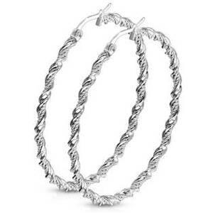 Šperky4U Kroucené ocelové náušnice kruhy - OPN1182-50