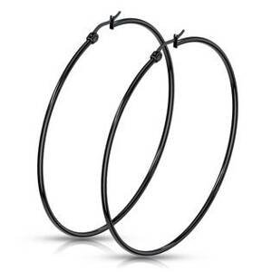 Šperky4U Černé ocelové náušnice - kruhy 70 mm - OPN1195-70