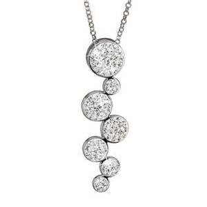 EVOLUTION GROUP CZ Stříbrný náhrdelník s krystaly bílé kruhy  - 32801.1