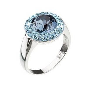 EVOLUTION GROUP CZ Stříbrný prsten Crystals from Swarovski®, Blue - velikost 58 - 35025.3
