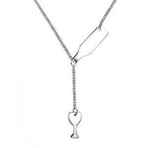 Šperky4U Ocelový náhrdelník "lahev vína" - OPD0143-ST