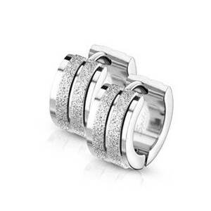 Šperky4U Ocelové náušnice s pískovaným povrchem - OPN1636-ST