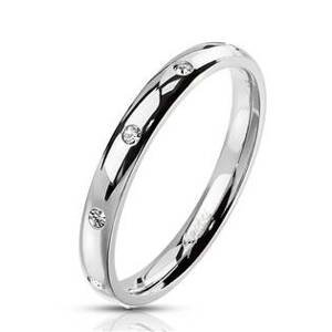 Šperky4U Ocelový prsten se zirkony - velikost 52 - OPR1759-52