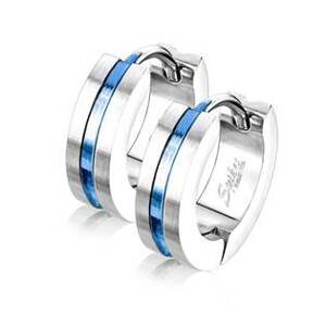 Šperky4U Ocelové náušnice kruhy, barva modrá - OPN1640-B