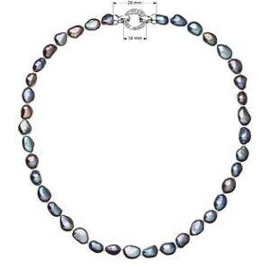 EVOLUTION GROUP CZ Perlový náhrdelník z pravých říčních perel modrý  - 22027.3
