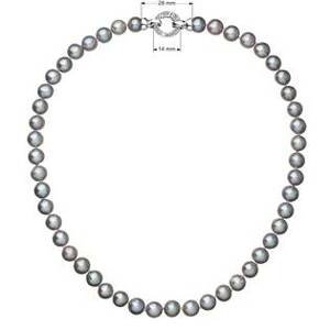 EVOLUTION GROUP CZ Perlový náhrdelník z pravých říčních perel šedý  - 22028.3