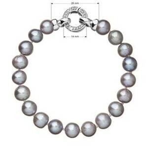 EVOLUTION GROUP CZ Perlový náramek z pravých říčních perel šedý  - 23010.3
