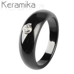 NUBIS® Keramický prsten černý, šíře 7 mm, vel. 52 - velikost 52 - KM1005-7-52