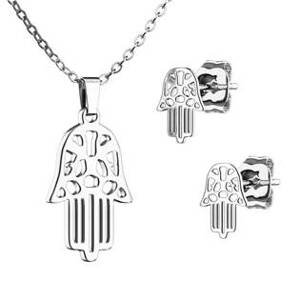 Šperky4U Set šperků z chirurgické oceli, hamsa ruka Fatimy - SET0068-ST