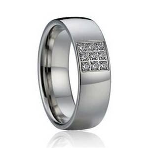 7AE AN1016 Dámský snubní prsten se zirkony - velikost 51 - AN1016-D-51